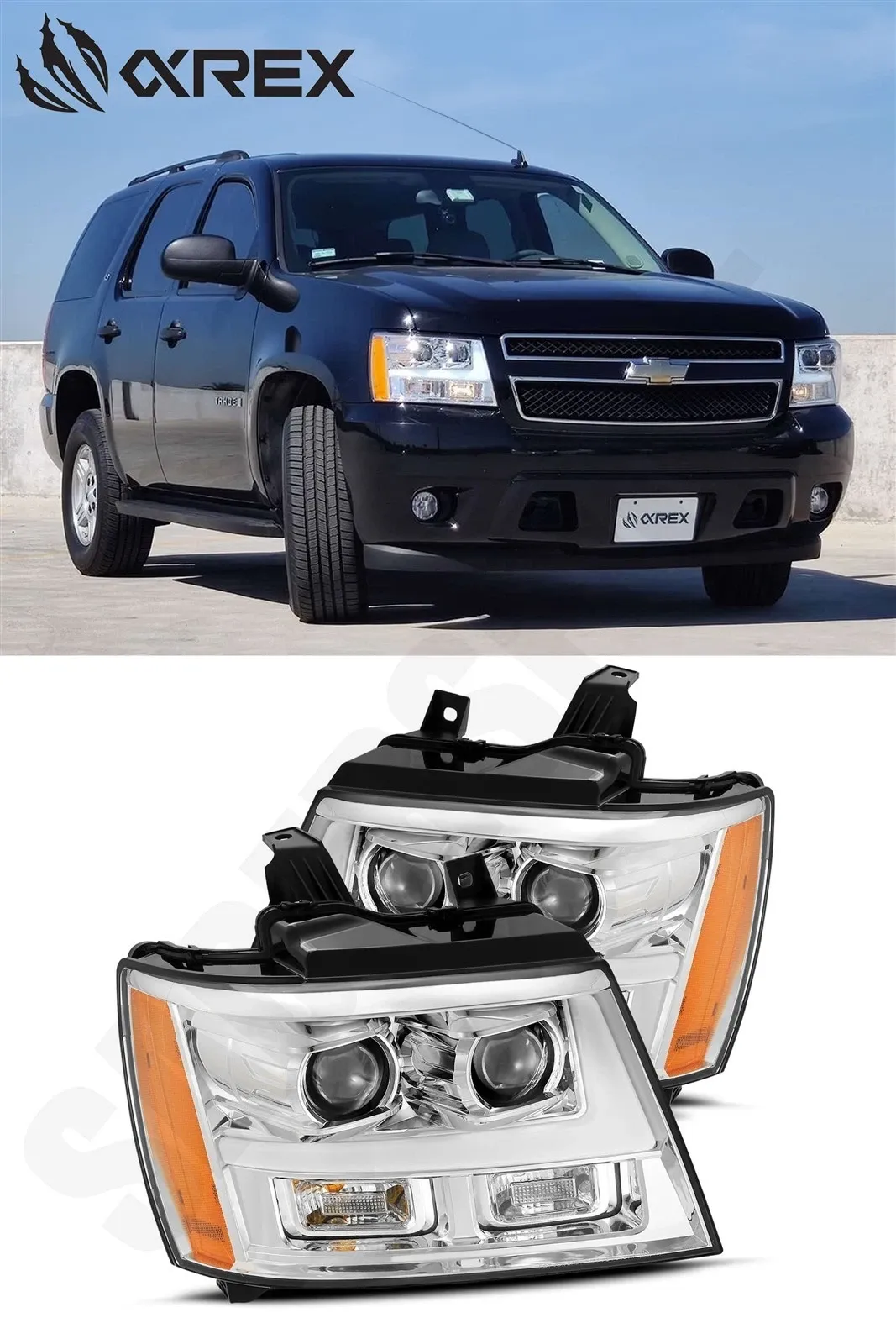 Фары проекторные PRO Series для Tahoe/Suburban/Avalanche 2007–2013, AlphaRex — фото 1