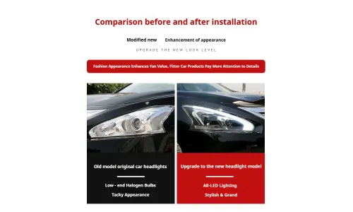 Фары передние LED с ходовыми огнями для Nissan Teana/Altima (2013-2015), комплект, комплект, FT Carlight Carlight — фото 7
