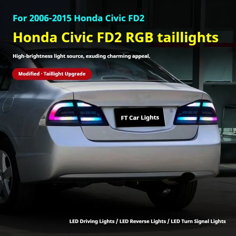 Задние LED-фонари динамический поворотник для Honda Civic FD2 (2006-2015), комплект, комплект, FT Carlight Carlight — фото 5