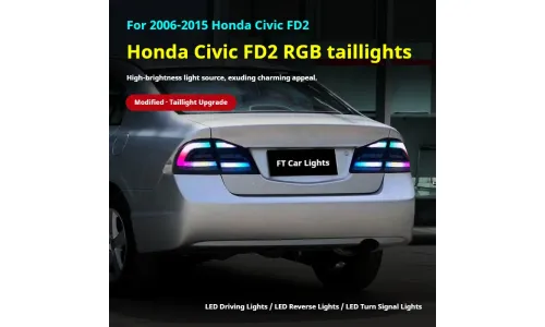 Задние LED-фонари динамический поворотник для Honda Civic FD2 (2006-2015), комплект, комплект, FT Carlight Carlight — фото 5