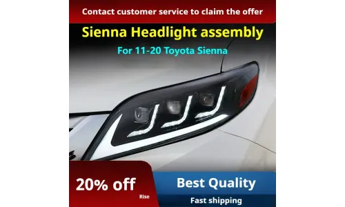 Фары передние LED с ходовыми огнями для Toyota Sienna (2011-2020), комплект, комплект, FT Carlight Carlight — фото 2