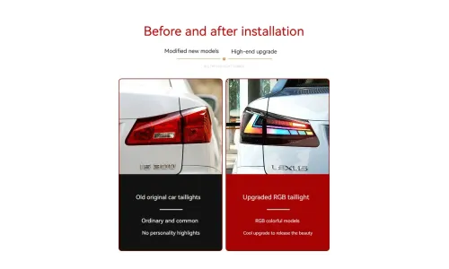 Задние LED-фонари RGB динамический поворотник для Lexus IS (2006-2012), комплект, комплект, FT Carlight Carlight — фото 7