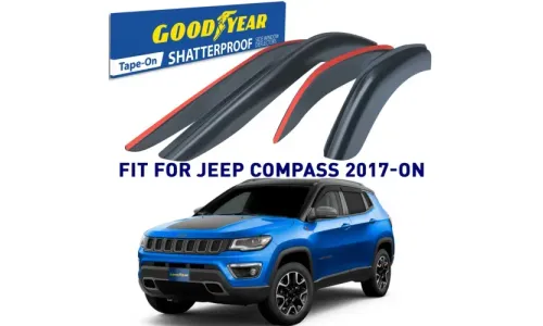 Дефлекторы боковых окон 2017-2024 Jeep Compass, накладные, GoodYear — фото 1