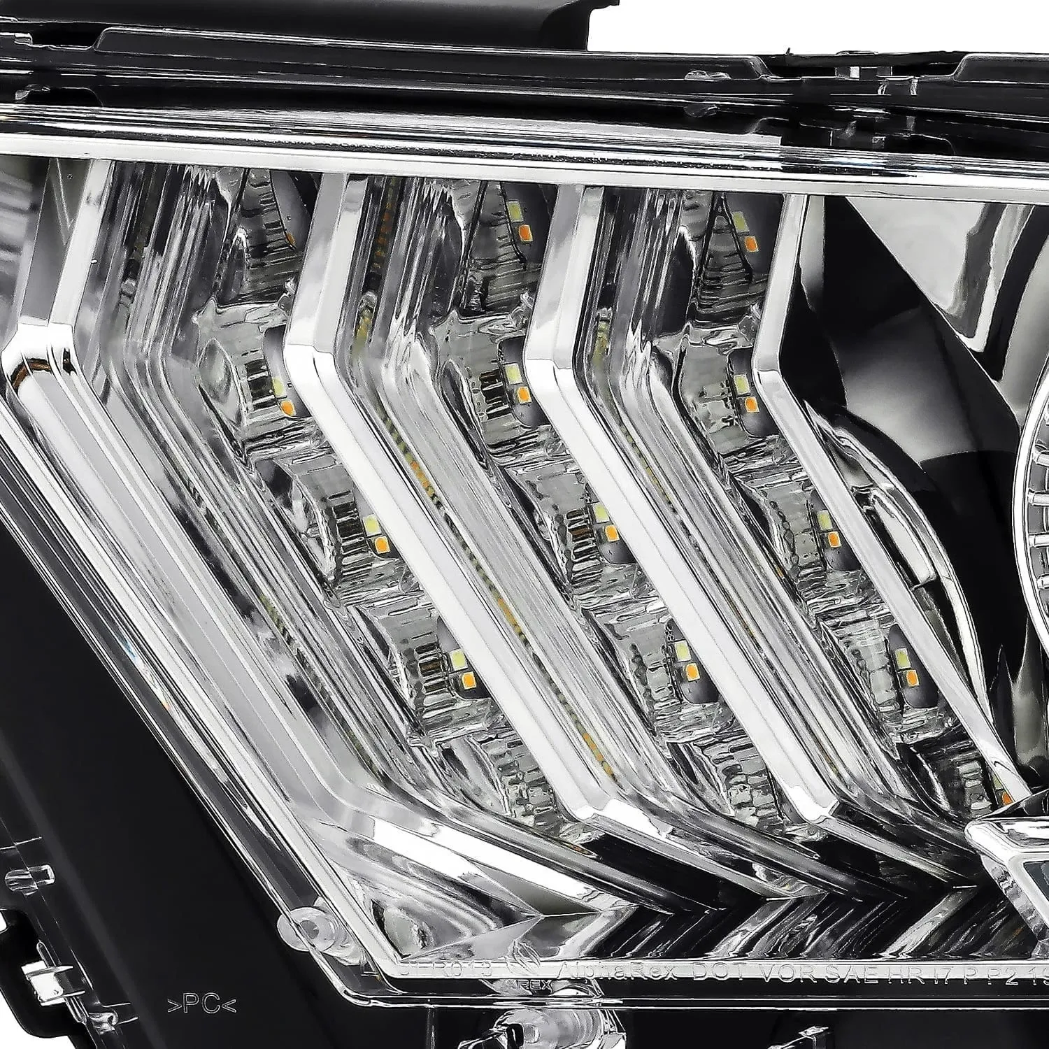Фары проекторные светодиодные Chrome LUXX для Ford Mustang V6 & GT 2010–2012, AlphaRex — фото 3