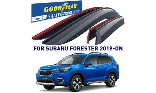 Дефлекторы боковых окон 2019-2024 Subaru Forester, накладные, GoodYear — фото 1