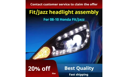 Фары передние LED с ходовыми огнями для Honda Fit Jazz (2008-2010), комплект, комплект, FT Carlight Carlight — фото 2