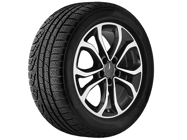 Диск колесный R17 Mercedes C-class W205, S205, C205, A205 , черный, 5 сдвоенных спиц, оригинал — фото 2