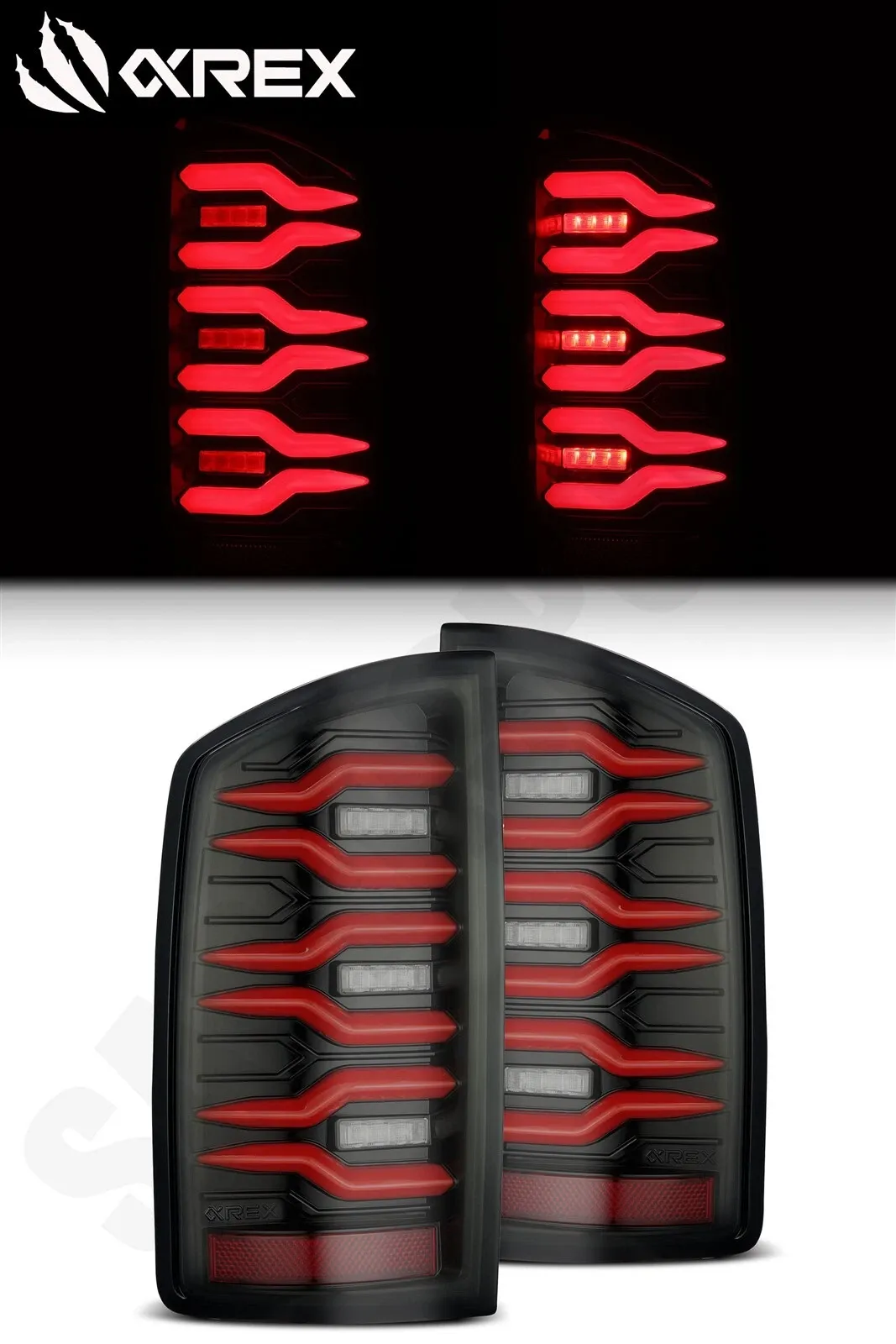 Фонари задние светодиодные Luxx Black-Red для Dodge Ram 1500 2002–2006, AlphaRex — фото 1