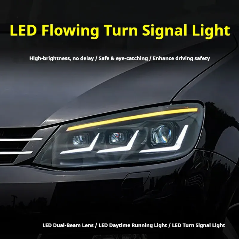 Фары передние LED с ходовыми огнями для VW Sharan (2012-2019), комплект, комплект, FT Carlight Carlight — фото 3
