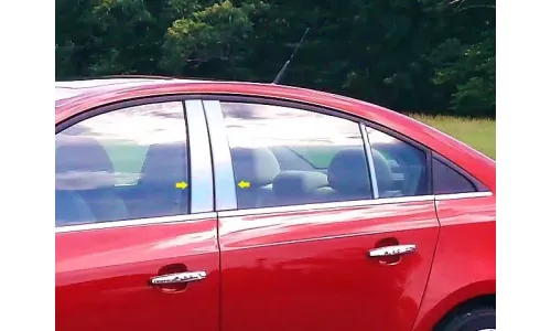 Накладки стоек дверей из нержавеющей стали 4 шт отделка двери QAA для Chevy Cruze 2011-2015 — фото 1