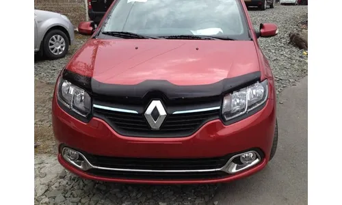 Дефлектор капота темный RENAULT Logan 2014-/RENAULT Sandero 2014- / Рено Логан — фото 2