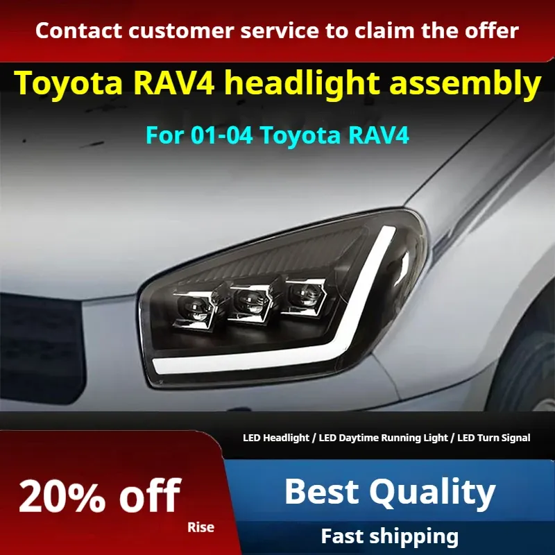 Фары передние LED с ходовыми огнями для Toyota RAV4 (2001-2004), комплект, комплект, FT Carlight Carlight — фото 2