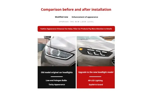 Фары передние LED с ходовыми огнями для Ford Mondeo/Fusion (2013-2016), комплект, комплект, FT Carlight Carlight — фото 7