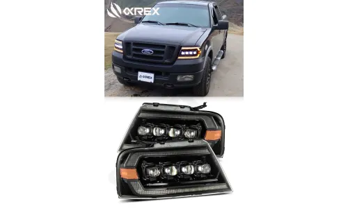 Фары светодиодные Alpha-Black NOVA для Ford F-150 / Mark LT 2004–2008, AlphaRex — фото 1