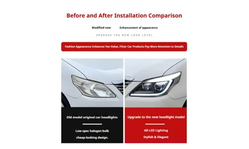 Фары передние LED с ходовыми огнями для Toyota Innova (2012-2015), комплект, комплект, FT Carlight Carlight — фото 7