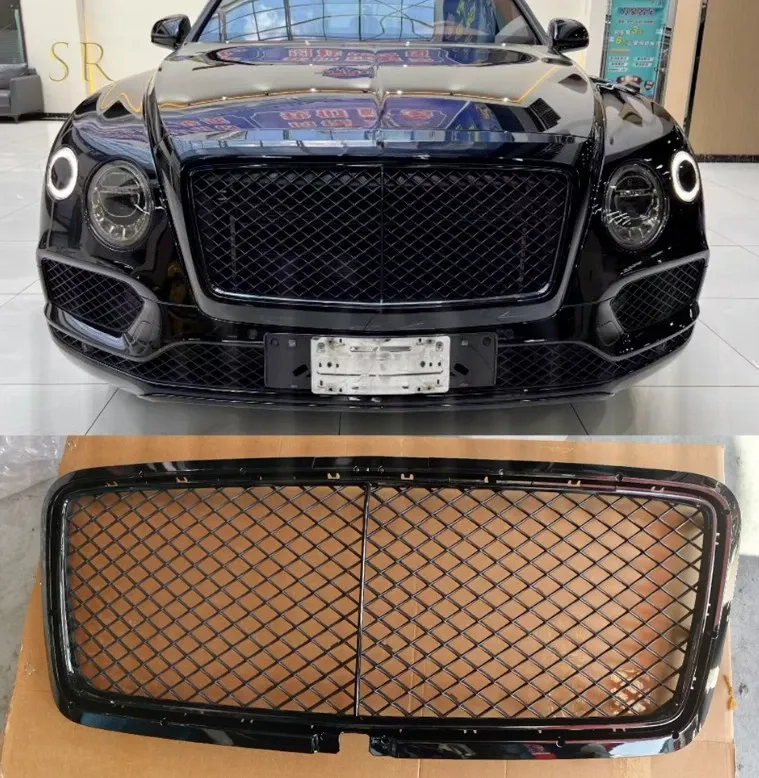 GLOSS BLACK FRONT GRILLE AIR INTAKE GRILLE FITS FOR 2015-2020 BENTLEY BENTAYGA — фото 1
