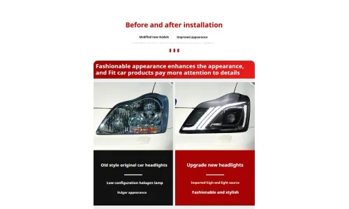 Фары передние LED с ходовыми огнями для Toyota Crown (2003-2009), комплект, FT Carlight — фото 6