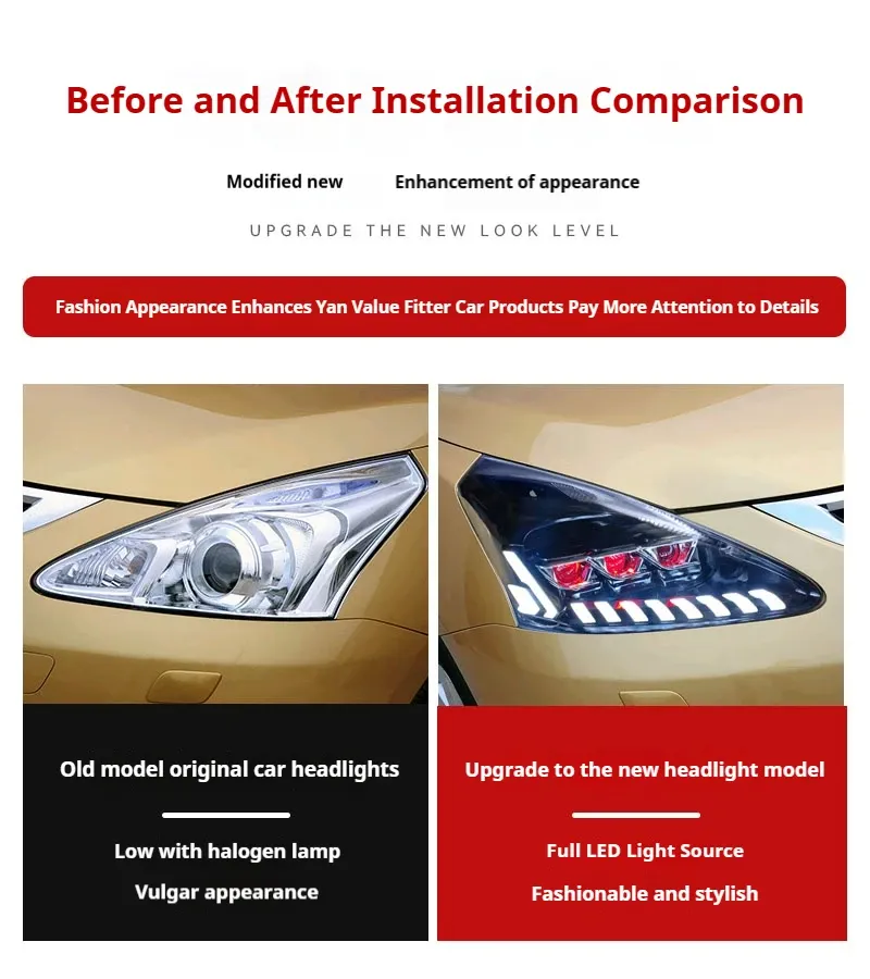 Фары передние LED с ходовыми огнями для Nissan Tiida (2011-2015), комплект, комплект, FT Carlight Carlight — фото 7