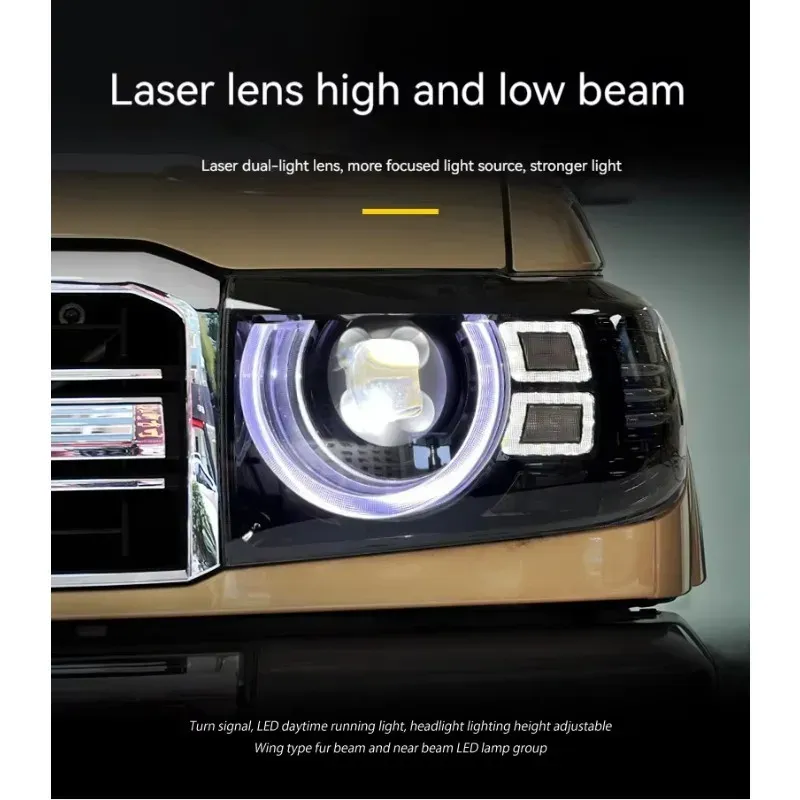 Фары передние LED с ходовыми огнями для Toyota Land Cruiser 70 (2007-2020), комплект, комплект, FT Carlight Carlight — фото 4