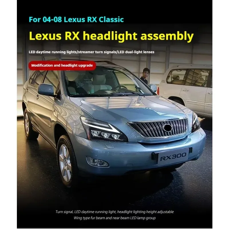 Фары передние LED с ходовыми огнями для Lexus RX300/RX350 (2003-2008), комплект, комплект, FT Carlight Carlight — фото 5