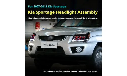 Фары передние LED с ходовыми огнями для Kia Sportage (2007-2012), комплект, комплект, FT Carlight Carlight — фото 5