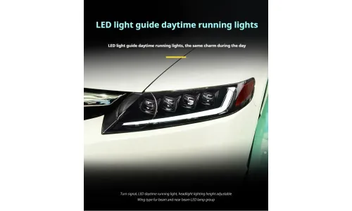 Фары передние LED с ходовыми огнями для Honda Civic 8 (2006-2011), комплект, комплект, FT Carlight Carlight — фото 3