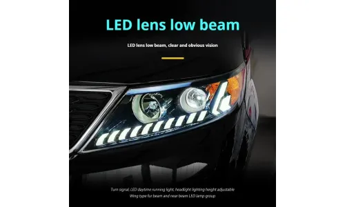 Фары передние LED с ходовыми огнями для Kia Sorento (2009-2014), комплект, комплект, FT Carlight Carlight — фото 3