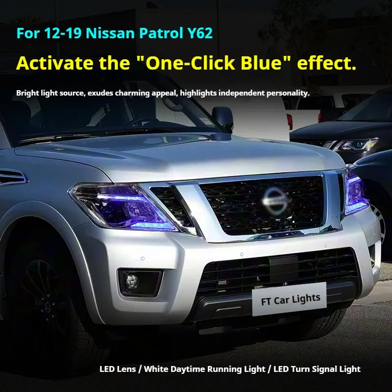 Фары передние LED с ходовыми огнями для Nissan Patrol Y62 (2012-2019), комплект, комплект, FT Carlight Carlight — фото 5