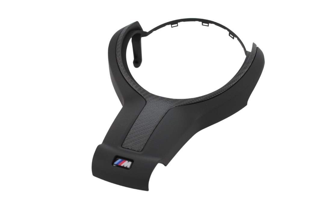 Накладка рулевого колеса M Performance, Alcantara/карбон с открытой структурой, для BMW F20/F21, F22/F23, F30/F31/F34, F32/F33/F36, X1 F48, X2 F39, оригинал — фото 1