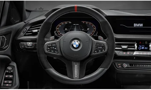 Накладка рулевого колеса M Performance из карбона и кожи для BMW 5-серии G30/G31, M5 F90, 6-серии GT G32, 8-серии G14/G15/G16, M8 F91/F92/F93, X3 G01/F97, X4 G02/F98, X5 G05/F95, X6 G06/F96 и X7 G07, оригинал — фото 1