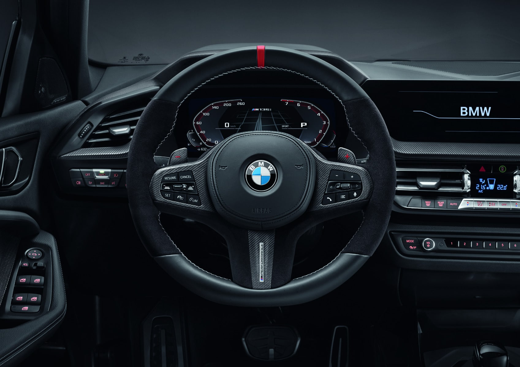 Накладка рулевого колеса M Performance, кожа/карбон, с обогревом руля, без SA 5AU, для BMW G30/G31/G38, F90, G32, G14/G15/G16, F91/F92/F93, G01/G02/G05/G06/G07, F95/F96/F97/F98, оригинал — фото 1