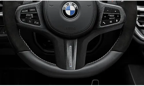 Накладка рулевого колеса M Performance, кожа/карбон, для BMW 3-серии G20/G21, M3 G80, 4-серии G22/G23 и M4 G82/G83 без SA 248, с SA 5AU, оригинал — фото 1