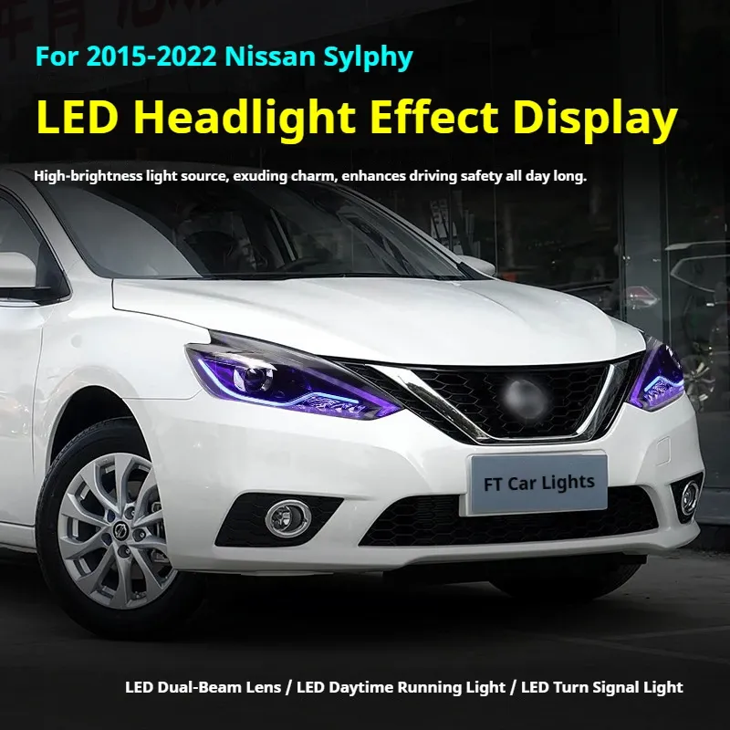 Фары передние LED с ходовыми огнями для Nissan Sylphy / Sentra (2016-2022), комплект, комплект, FT Carlight Carlight — фото 5