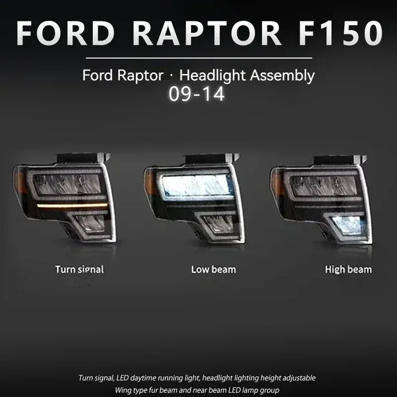 Фары передние LED с ходовыми огнями для Ford Raptor F-150 (2009-2014), комплект, комплект, FT Carlight Carlight — фото 3