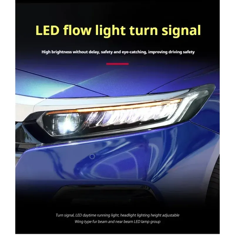 Фары передние LED с ходовыми огнями для Honda Accord 10 (2018-2022), комплект, комплект, FT Carlight Carlight — фото 4