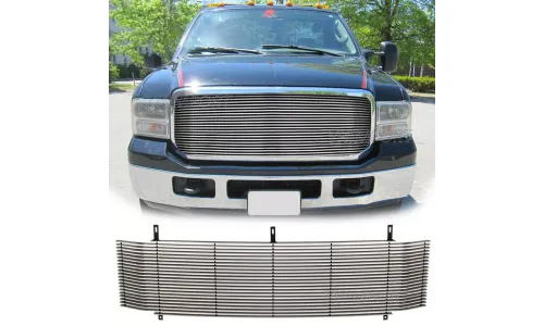 хром центральная верхняя Grille 1999-2004 Ford F250 F350 Super Duty решетка — фото 1