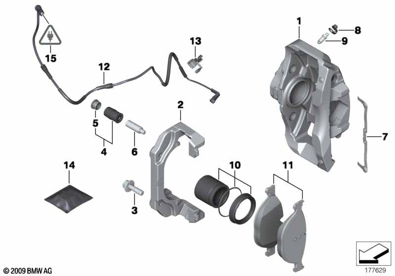 Колодки тормозные для BMW 5-й серии F10/F11 и 6-й серии F12/F13/F06, оригинал — фото 1