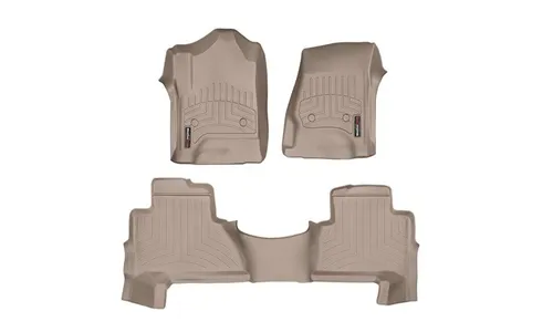 Коврики всесезонные Cadillac Escalade 2015-, короткая база, бежевые, 2 ряда, WeatherTech — фото 1