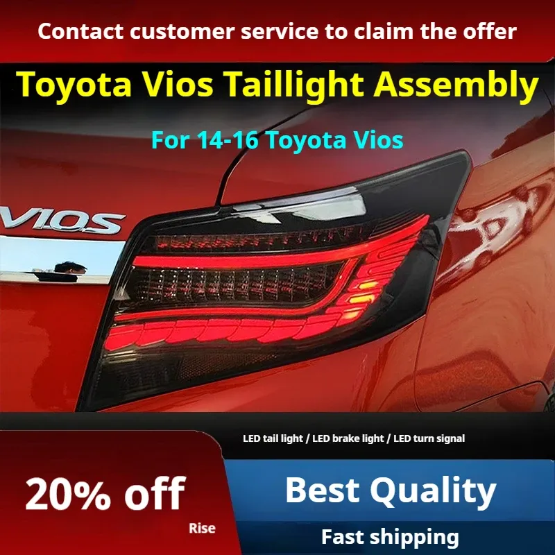Задние LED-фонари динамический поворотник для Toyota Vios (2014-2016), комплект, комплект, FT Carlight Carlight — фото 2