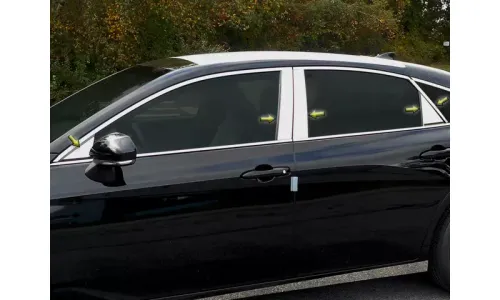 Накладки стоек дверей из нержавеющей стали 10 шт. для Toyota Avalon 2019-2021 QAA | PP19168 — фото 1