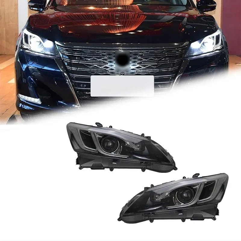 Фары передние LED с ходовыми огнями для Toyota Crown (2015-2018), комплект, FT Carlight — фото 1