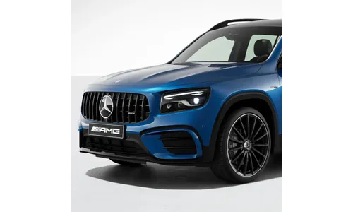Комплект решетки Panamericana GLB 35 AMG Mercedes-Benz GLB X247 рестайлинг, Night Package, темный хром, без Distronic Plus 233 — фото 3