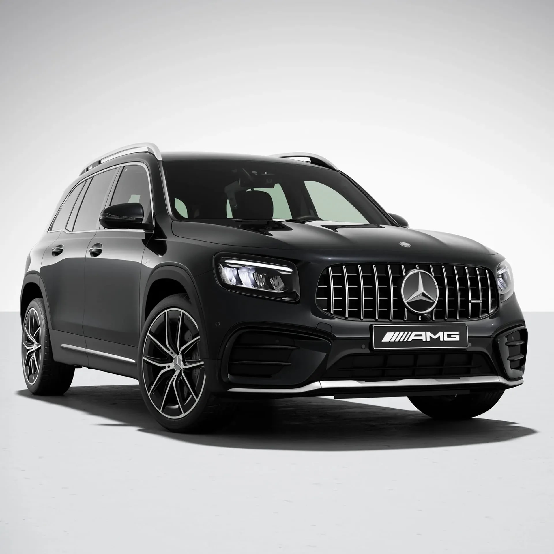 Комплект решетки Panamericana GLB 35 AMG Mercedes-Benz GLB X247 рестайлинг, без Night Package, хром, Distronic Plus 233 — фото 3