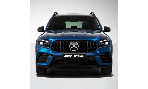 Комплект решетки Panamericana GLB 35 AMG Mercedes-Benz GLB X247 рестайлинг Night Package, темный хром, Distronic 233 — фото 1