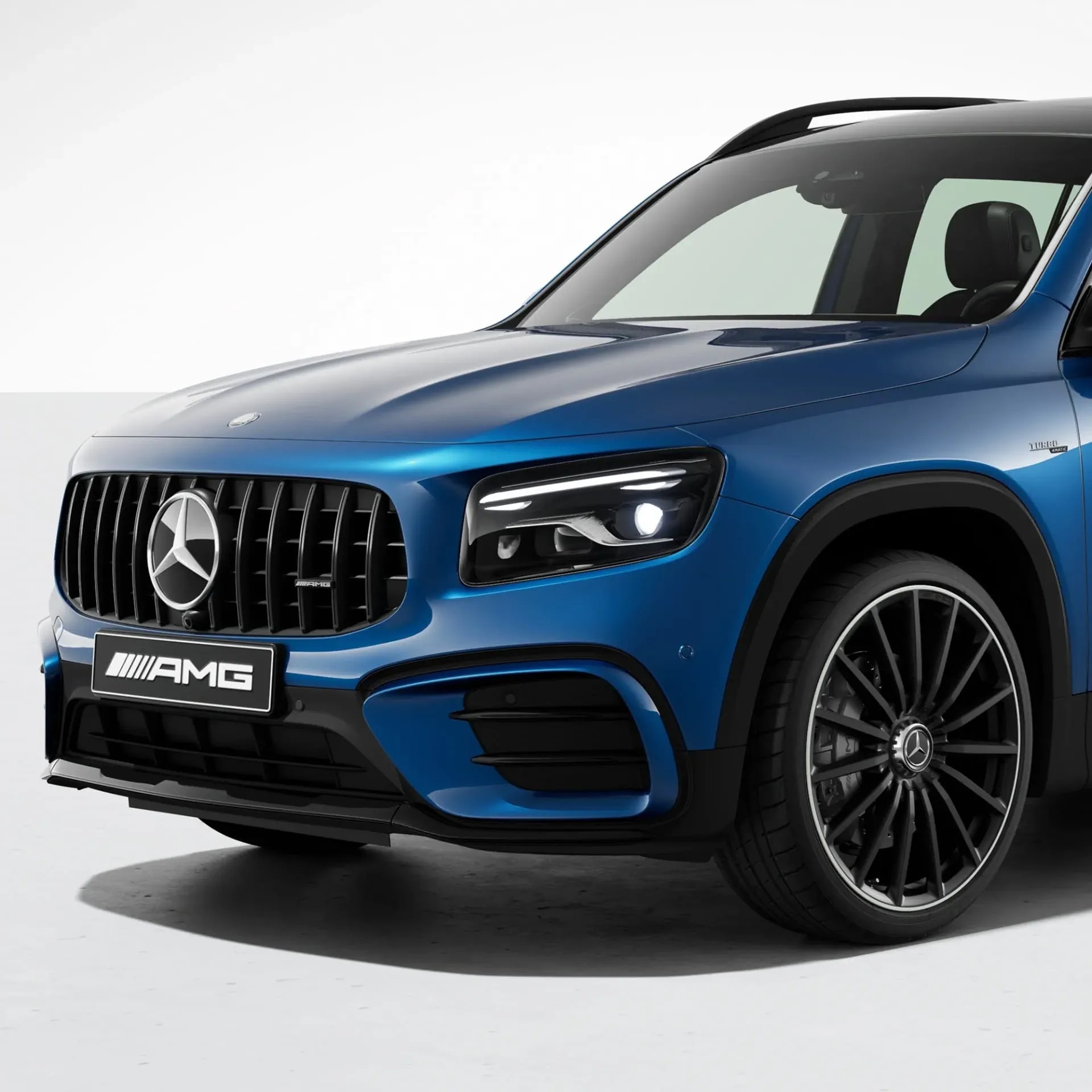 Комплект решетки Panamericana GLB 35 AMG Mercedes-Benz GLB X247 рестайлинг Night Package, темный хром, Distronic 233 — фото 3