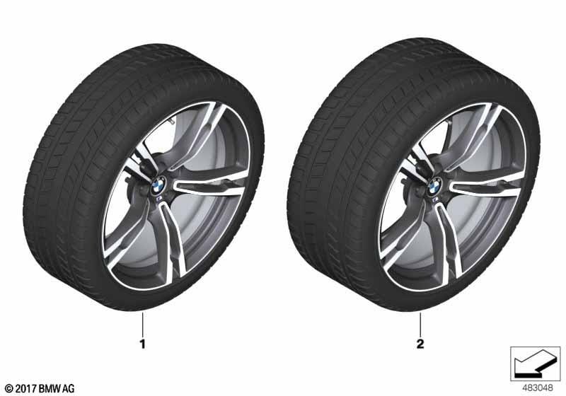 Колесо зимнее в сборе M, стиль 705 сдвоенные спицы, 9,5J×19 ET26 для BMW M5 F90 и M8 F91/F92/F93, Ferric Grey, оригинал — фото 2