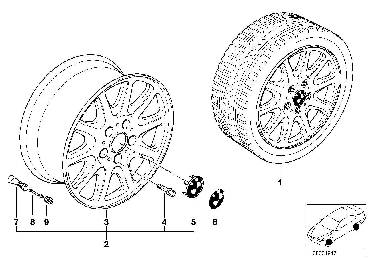 Диск колесный классический дизайн (Styl.25) кованый, 8,0J×16, ET23 для BMW 7-й серии E38, оригинал — фото 1