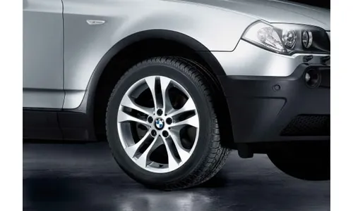 Диск колесный сдвоенные спицы 205, серебристый, 8,0J×18, ET46 для BMW X3 E83, оригинал — фото 1