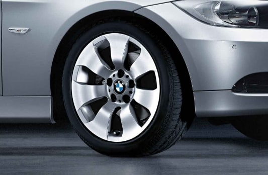 Диск колесный звездообразные спицы 158, серебристый, 8,0J×17, ET34 для BMW 3-й серии E93/E92/E90/E91, оригинал — фото 1