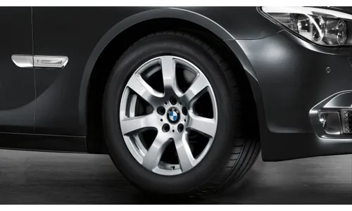 Диск колесный звездообразные спицы 233, серебристый, 8,0J×17, ET30 для BMW 7-й серии F01/F02, оригинал — фото 1